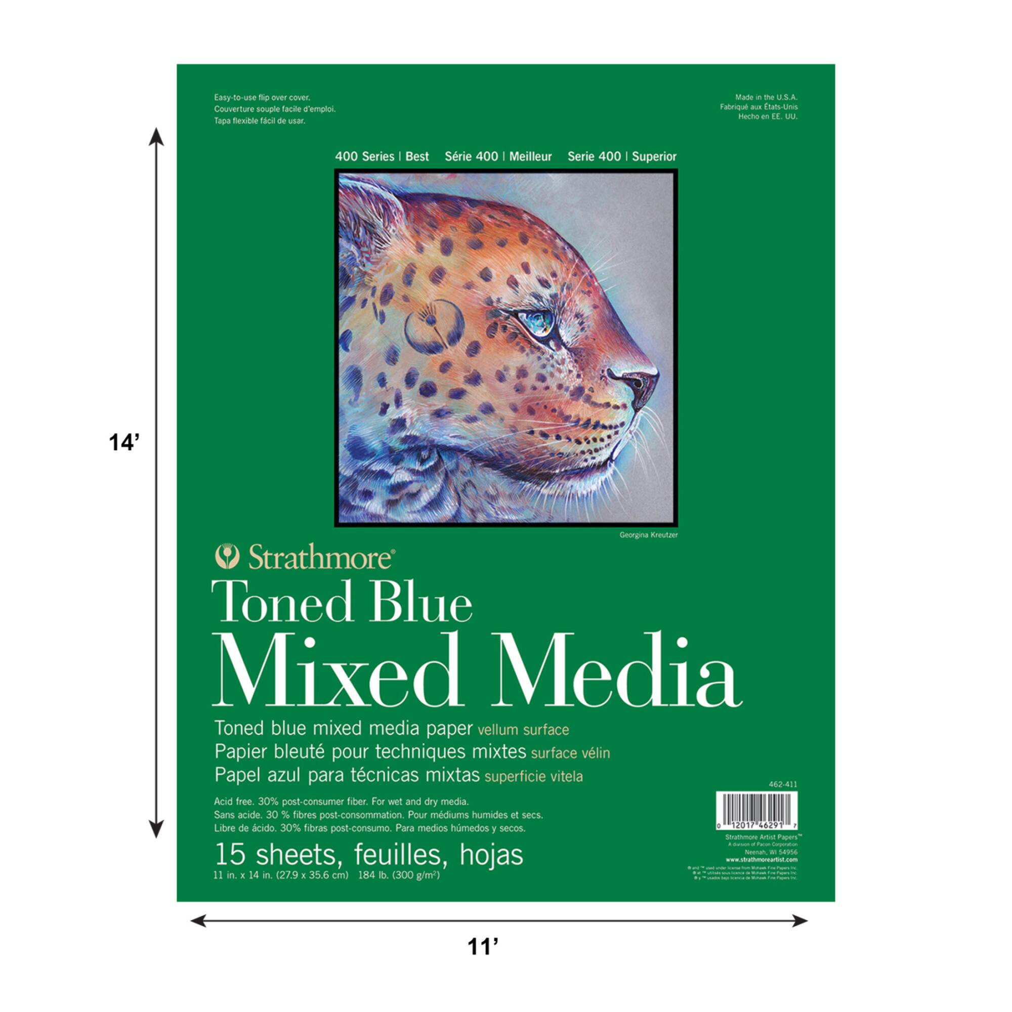 Strathmore® 400 Series Recycled Toned Blue Mixed Media Paper Pad